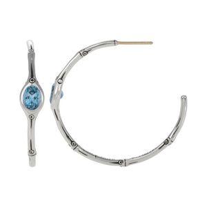 JOHN HARDY SWISS BLUE TOPAZ HOOP EARRINGS